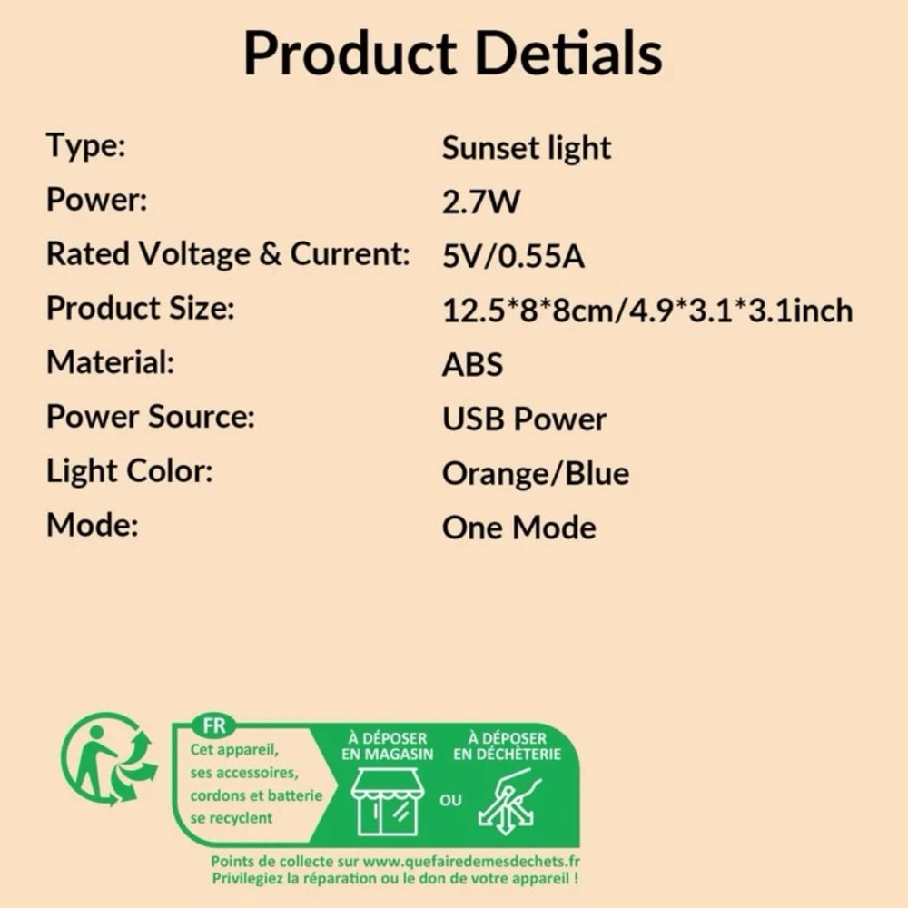 Adjustable LED Sunset Light - Picture 5 of 5